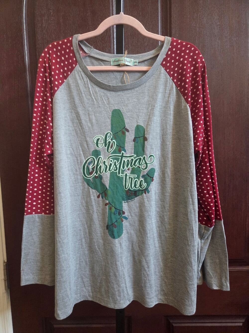 NWT Southern Grace 2XL Christmas Cactus Long Sleeve Shirt